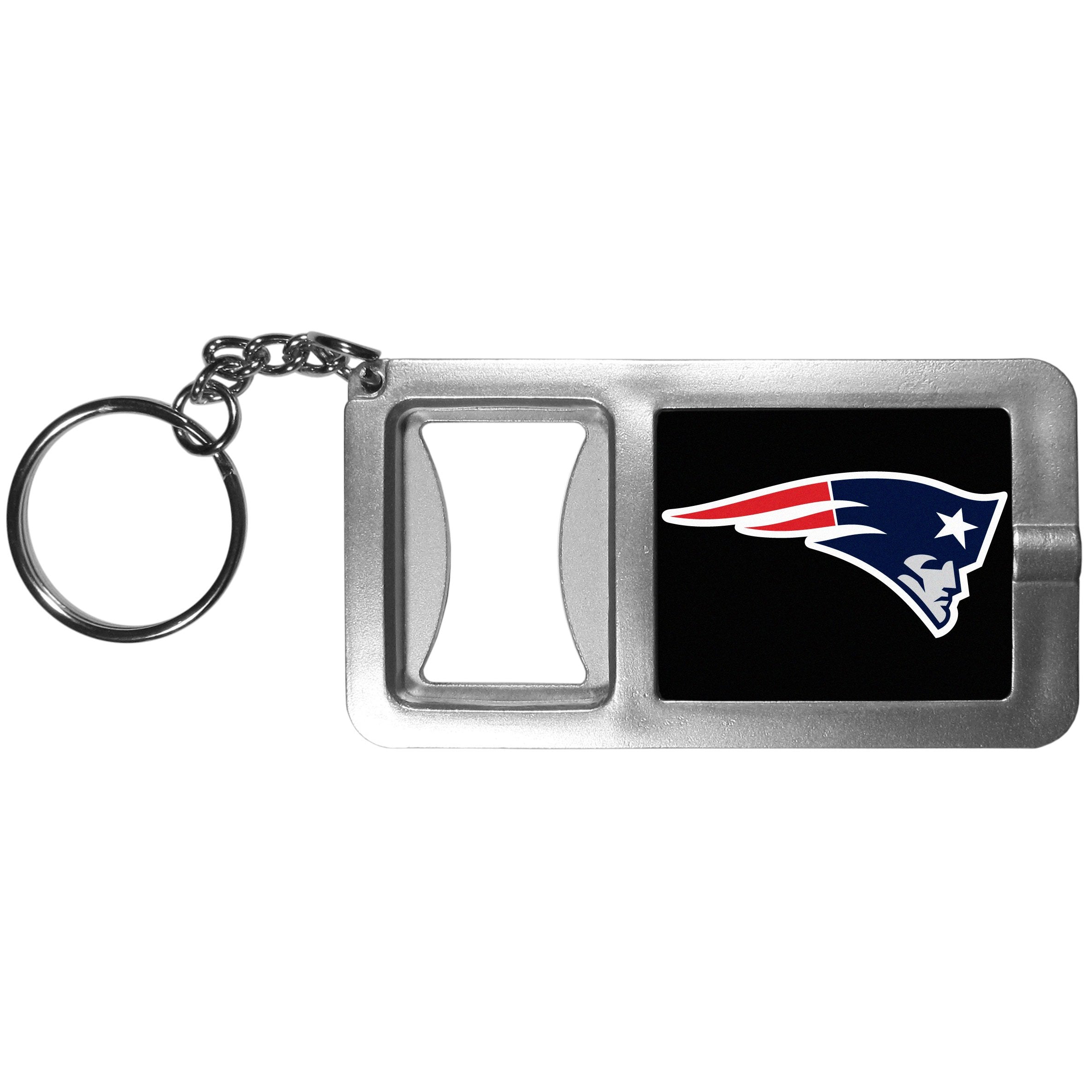 NFL Siskiyou Sports Fan Shop New England Patriots Flashlight Key Chain with Bottle Opener One Size Black