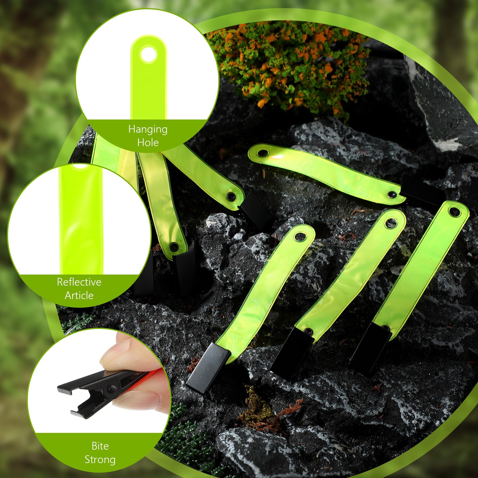 Trail Markers Reflective Tree Tacks Hunting Reflector Tacks Trail Marking Ribbon With Clips For Hiking Hunting Outdoor (Fluoresc
