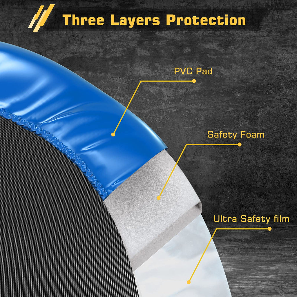 Bcan 38'' Foldable Mini Trampoline, Fitness Trampoline With Safety Pad, Stable & Quiet Exercise Rebounder For Kids Adults Indoor