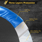 Bcan 38'' Foldable Mini Trampoline, Fitness Trampoline With Safety Pad, Stable & Quiet Exercise Rebounder For Kids Adults Indoor