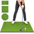 GoSports Golf Hitting Mat - PRO 5 x 4 ft - 15 mm Artificial Turf Training Mat for Indoor/Outdoor Swing Practice, Includes 3 Rubb