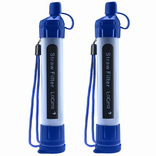 2 Pack Water Filter Straw - Water Purifying Device - Portable Personal Water Filtration Survival - For Emergency Kits Outdoor Ac