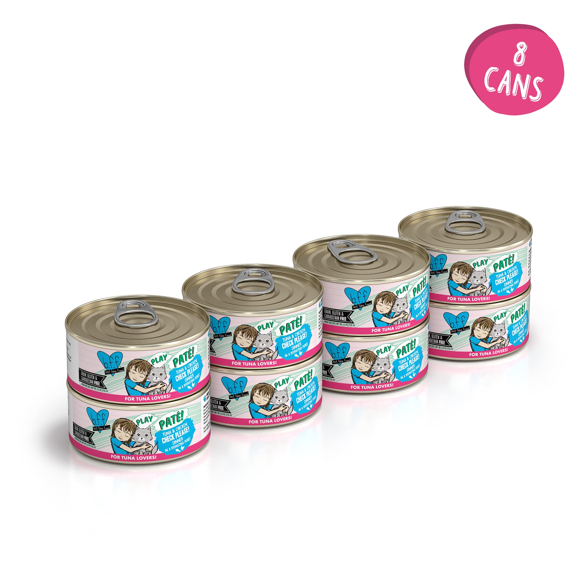 Weruva Bff Play - Best Feline Friend Pata Lovers, Aw Yeah, Tuna  Chicken Check Please With Tuna  Chicken, 55Oz Can (Pack Of 8)