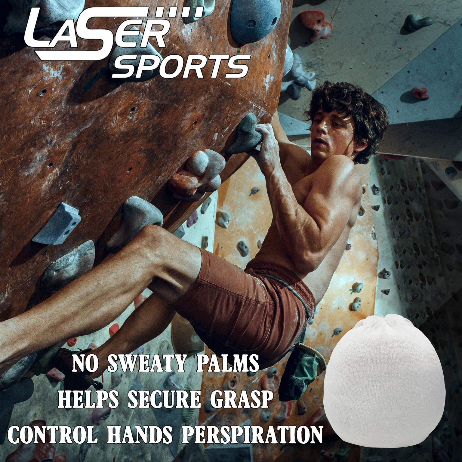 Laser Sports Chalk Ball Sock - Great For Weightlifting And Powerlifting - Increase Your Grip While Rock Climbing And Performing