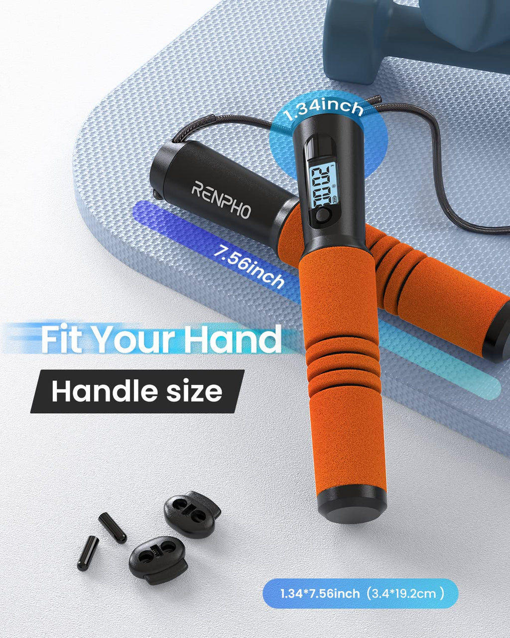 Renpho Jump Rope With Counter, Smart Jumping Rope With App, Fitness Skipping Ropes For Men Workout, Exercise Skip Rope For Women