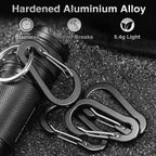 Tytdouter 10 Pcs Mini Carabiner Clips With Key Rings Aluminum D Shape Locking Carabine Keychain For Camping Traveling Hiking Key