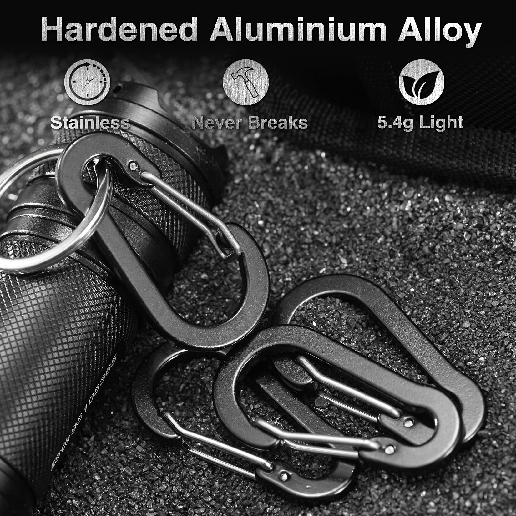 Tytdouter 10 Pcs Mini Carabiner Clips With Key Rings Aluminum D Shape Locking Carabine Keychain For Camping Traveling Hiking Key