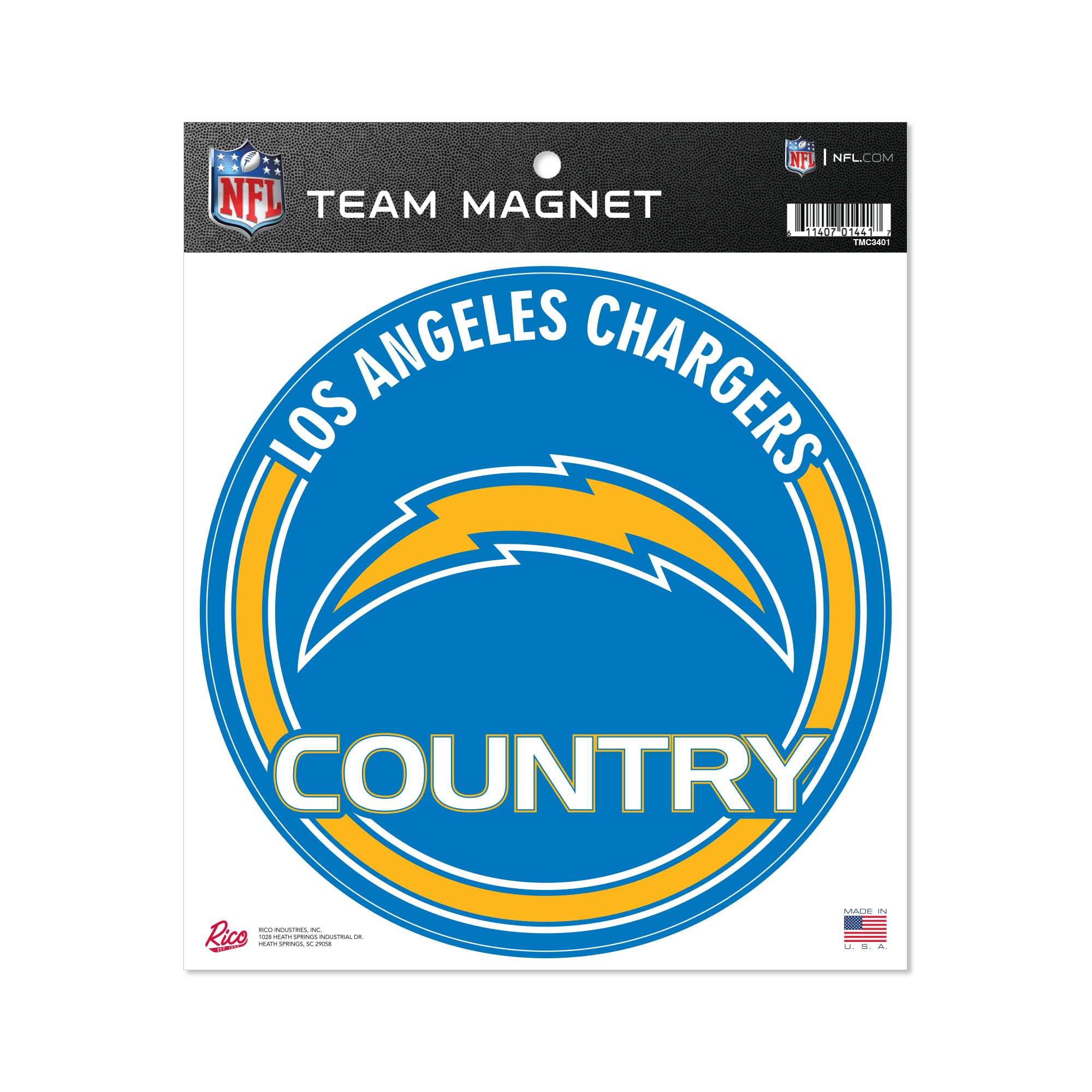 Rico Industries Nfl Los Angeles Chargers 8'' Round Magnet