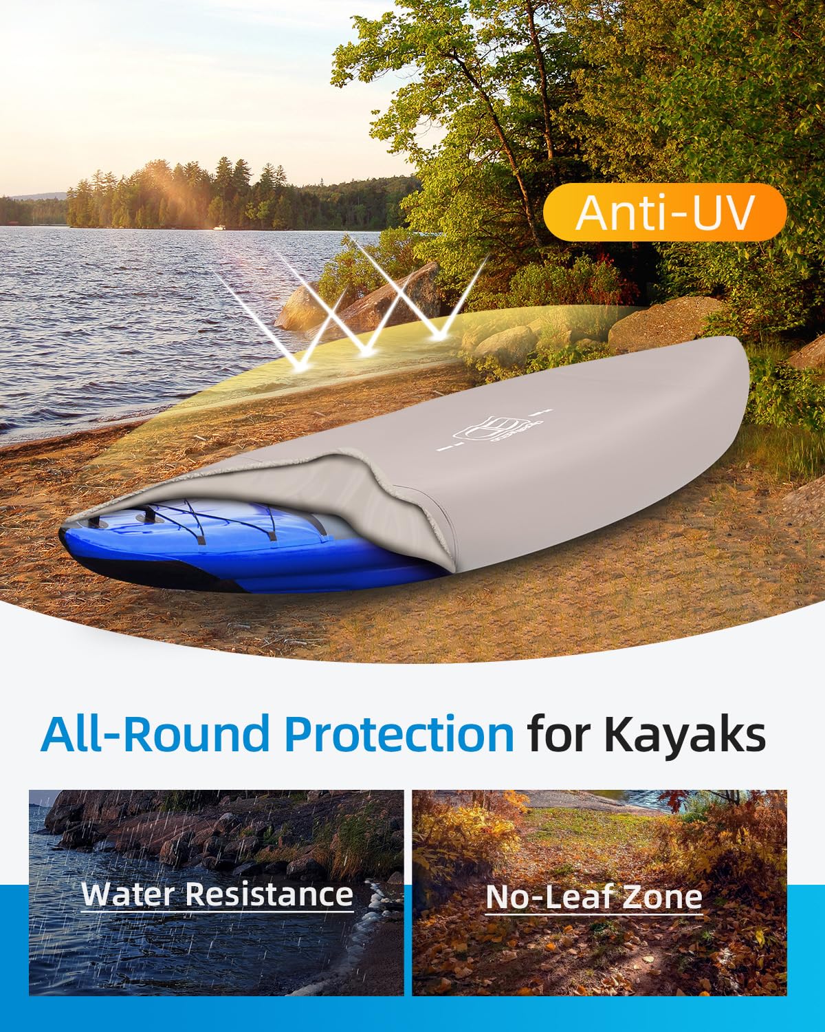 Oceanbroad 300D/420D/600D Cover, Water-Resistant Uv-Resistant Kayak Canoe Fishing Boat Dust Covers For Indoor And Outdoor Storag
