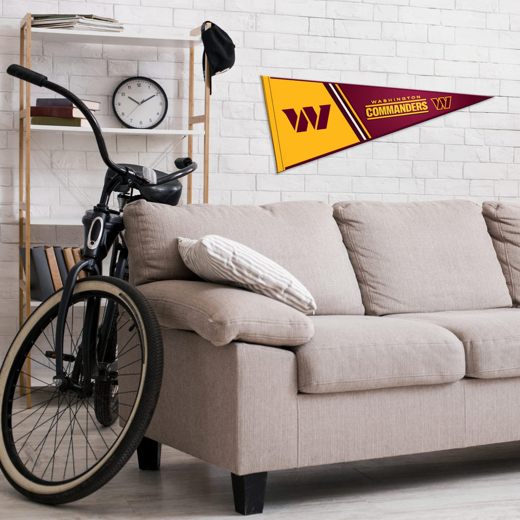 Rico Industries Nfl Football Washington Commanders Primary 12'' X 30'' Felt Wall D  Cor Pennant - Great For Home/Bed Room/Man Ca