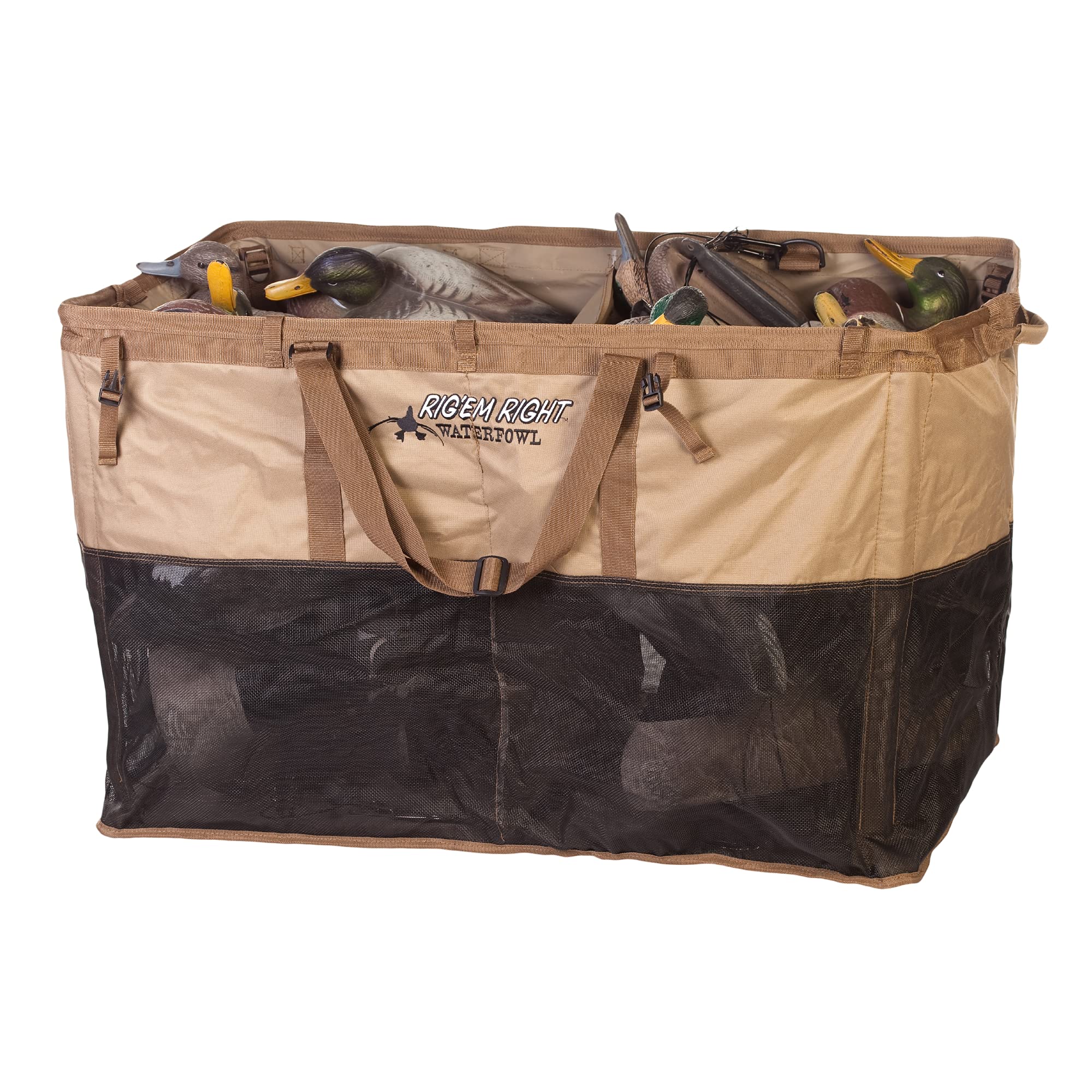 RigEm Right Waterfowl Foldable Tanker XL Bird Hunting Decoy Bag with Two-Man Carrying Handles and Large Padded Shoulder Straps 