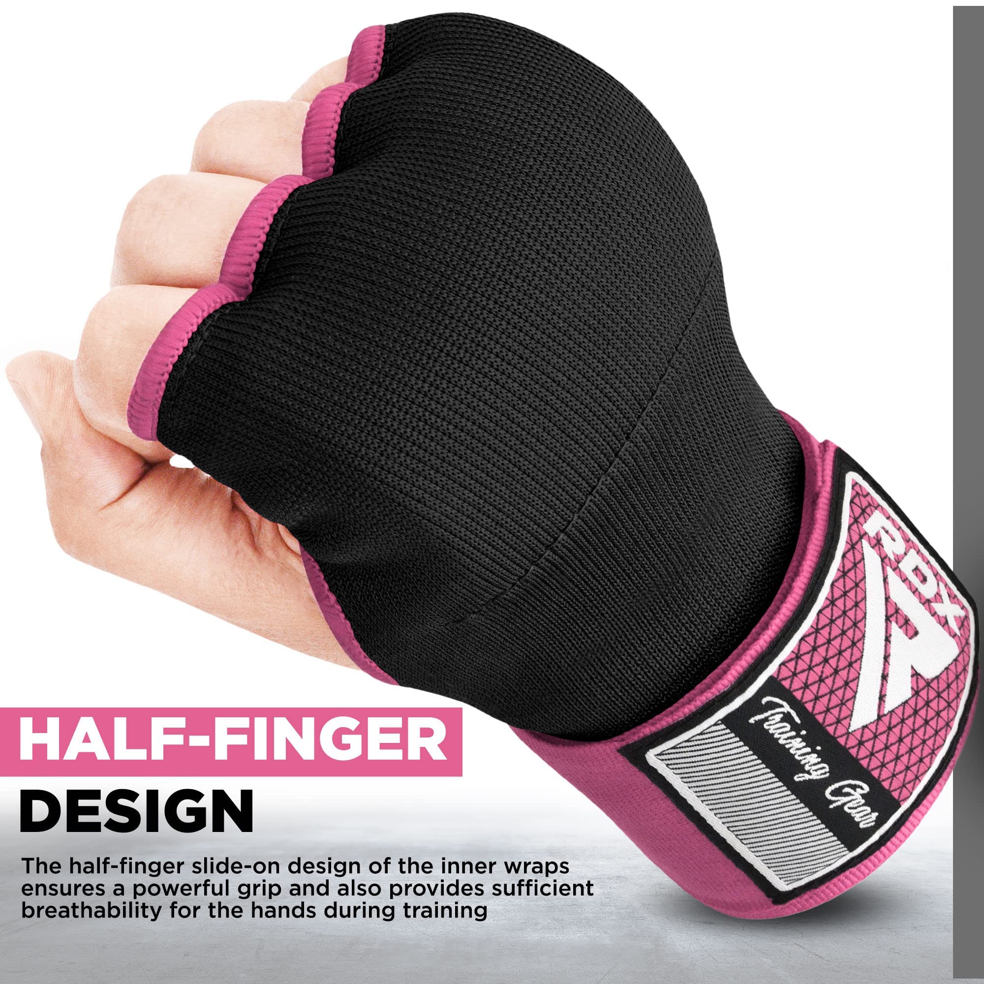 Rdx Gel Boxing Hand Wraps Inner Gloves Men Women, Quick 75Cm Long Wrist Straps, Elasticated Padded Fist Under Mitts Protection,