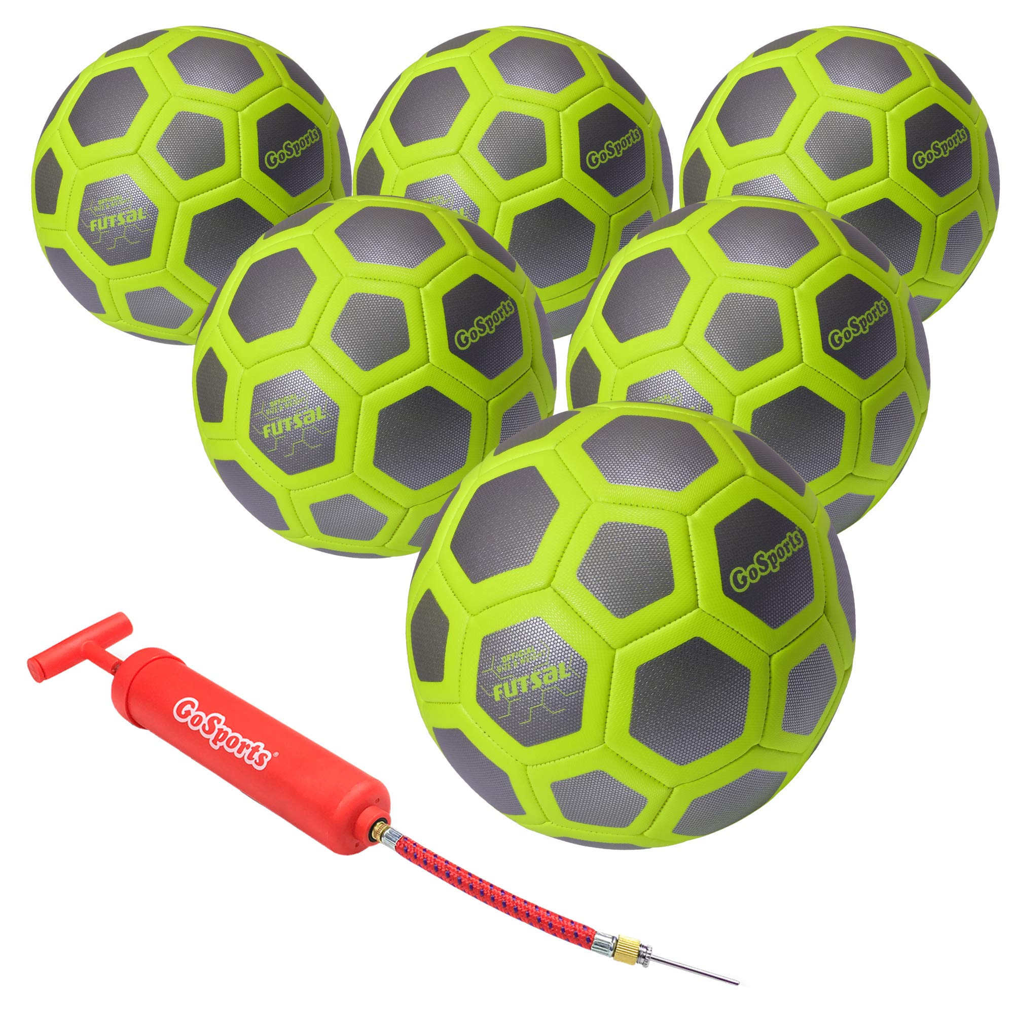 Gosports Elite Futsal Balls - Great For Indoor Or Outdoor Futsal Games Or Practice - Choose Single Or Six Pack - Includes Pump,Y