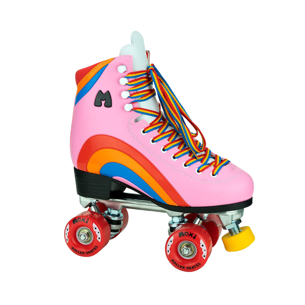 Moxi Skates - Rainbow Rider - Fun And Fashionable Womens Roller Skates | Pink Heart | Size 5