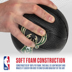 Franklin Sports Nba Milwaukee Bucks Mini Foam Basketball - Kids 5.5'' Inch Toy Basketball For Over The Door + Mini Indoor Hoops