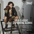Everlast 1910 Leather Boxing Gloves | Vintage Training Gloves For Men And Women | Hook And Loop With Triple-Layer Foam | Heavy B