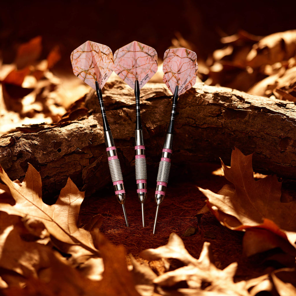 Fat Cat By Gld Products Realtree Apc Pink Camo Steel Tip Darts With Storage/Travel Case, 23 Grams , Black