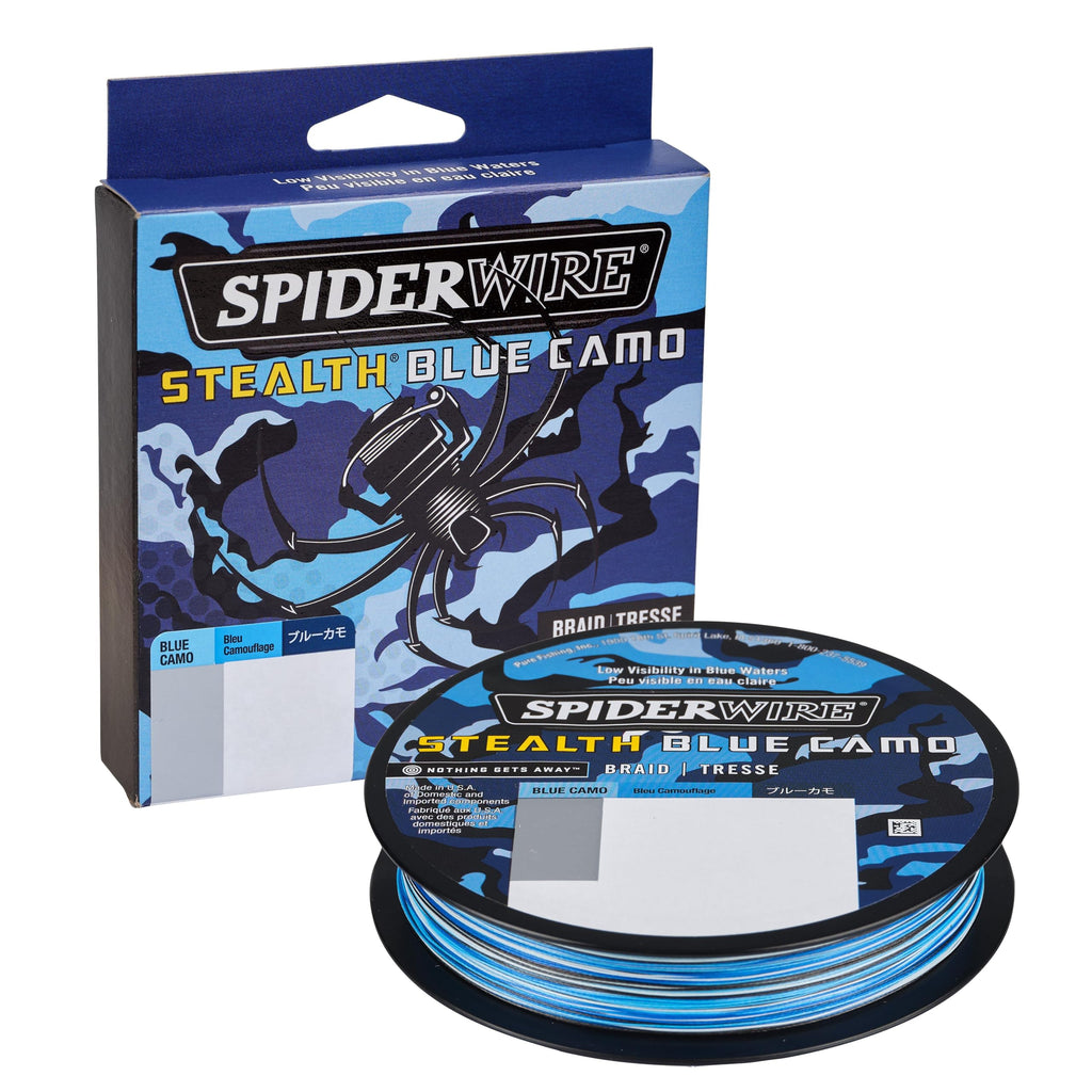 Spiderwire Stealth Superline, Blue Camo, 50Lb | 22.6Kg, 200Yd | 182M Braided Fishing Line, Suitable For Saltwater And Freshwater