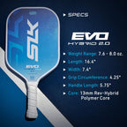 Selkirk Sport Slk Evo Hybrid Xl Pickleball Paddle By Selkirk Sport | C7-Flex Hybrid Fiberglass Pickleball Paddle Face With Spinf