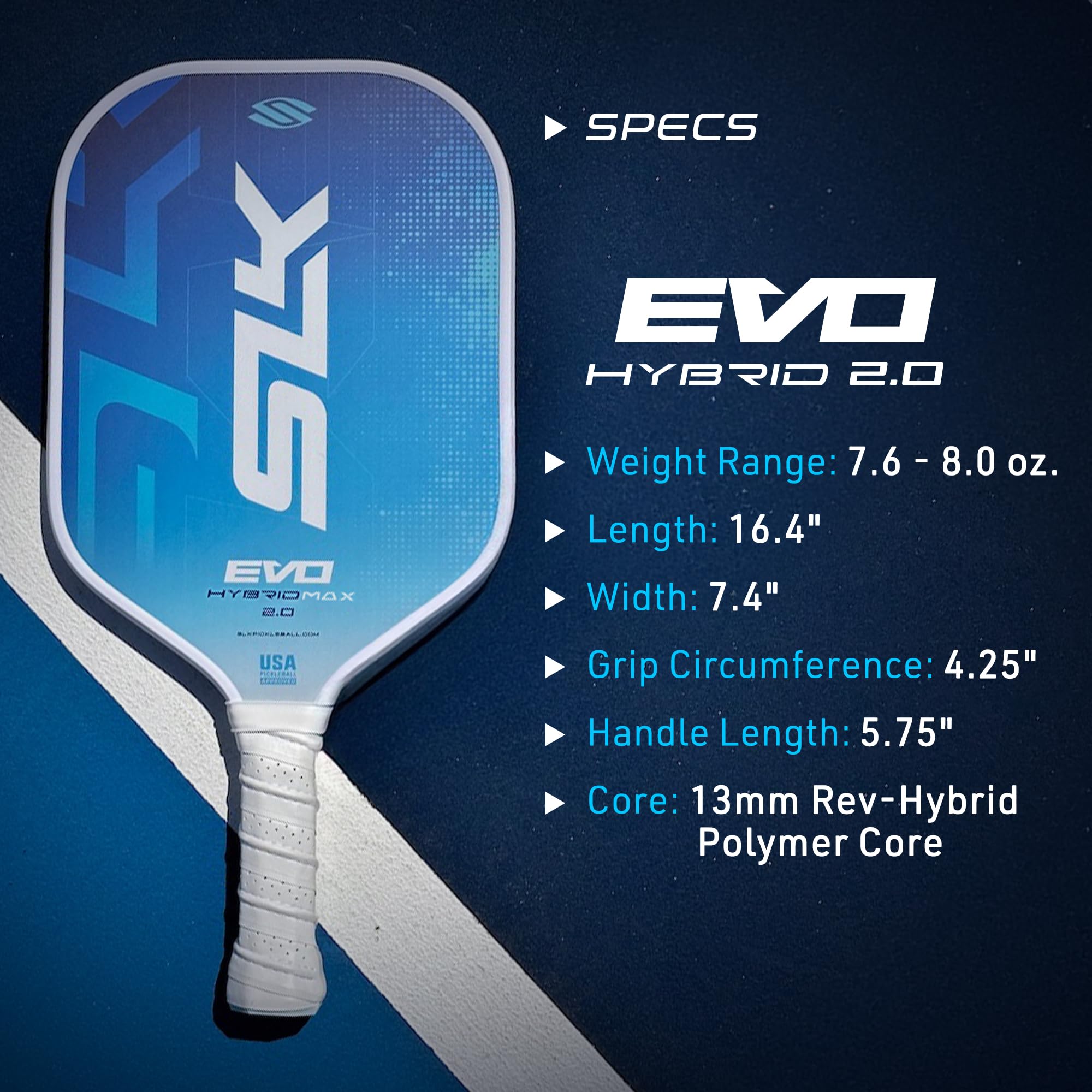 Selkirk Sport Slk Evo Hybrid Xl Pickleball Paddle By Selkirk Sport | C7-Flex Hybrid Fiberglass Pickleball Paddle Face With Spinf