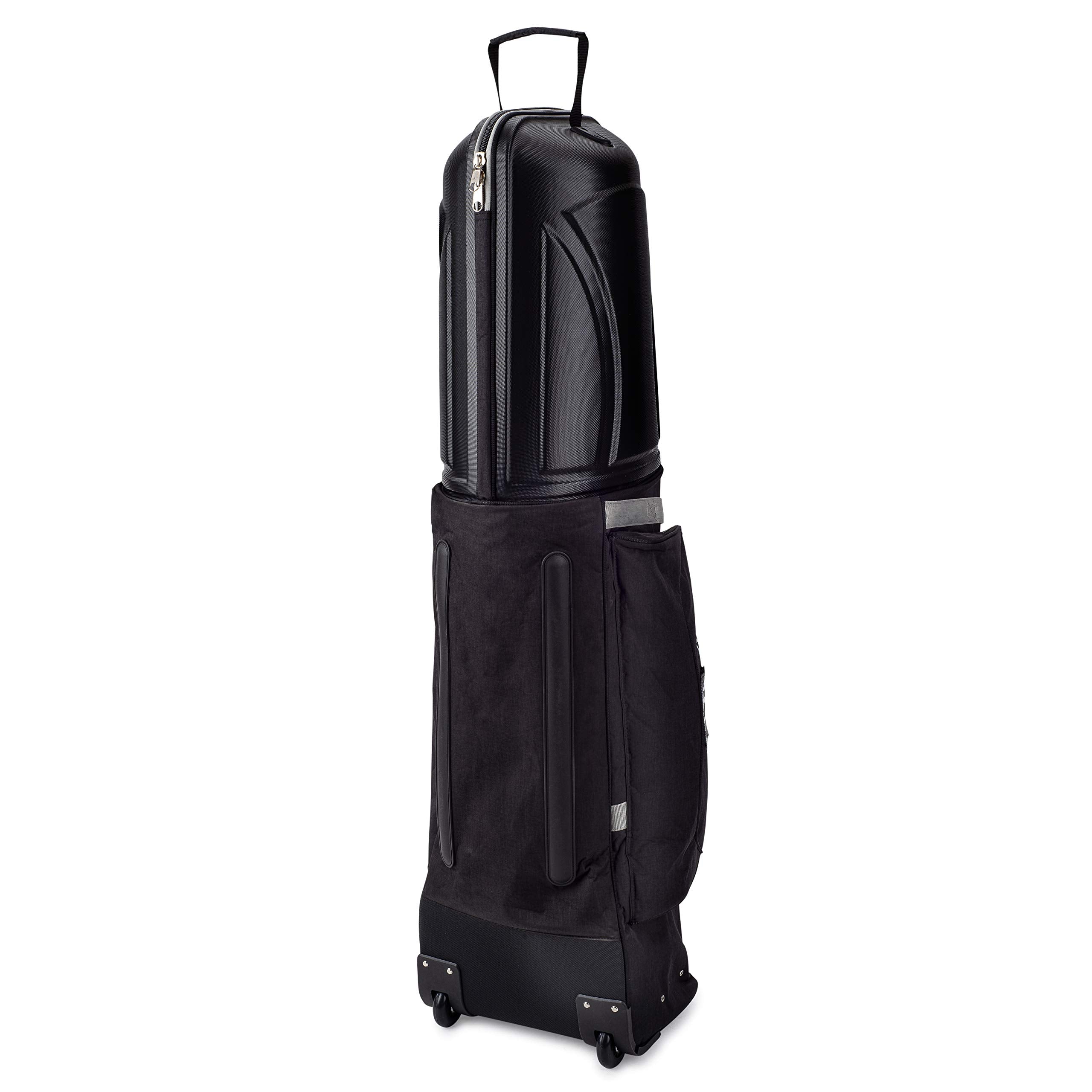 Founders Club Golf Travel Cover Luggage For Golf Clubs With Abs Hard Shell Top Travel Bag (Black)