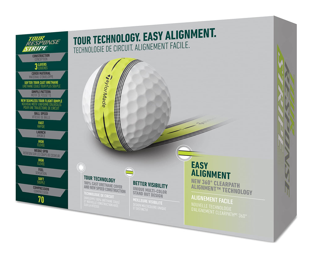 Taylormade Unisexs Tour Response Stripe Golf Ball, One Size