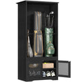 DWVO Golf Bag Organizer - Stylish Wooden Storage Cabinet for Garage & Home, Holds 2 Golf Bags with Turf Mat Protection