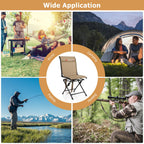 Goplus Hunting Chair, 360 Swivel Hunting Blind Chair With Carrying Strap, 330Lbs Capacity, Folding Silent Deer Hunting Chair, Po