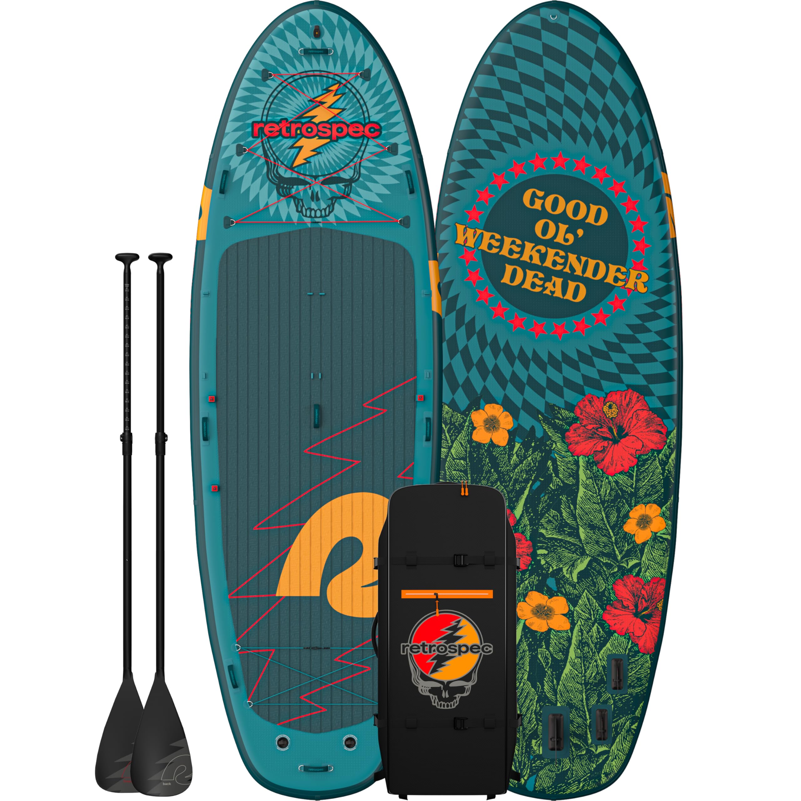 Retrospec Weekender Crew Inflatable Paddle Board - 12ft & 15ft XL Multi-Person iSUP with 400 & 1050lb Capacity & No-Slip Deck -