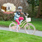 BABY JOY Kids Bike, 18 Inch Boys Girls Bike for 4-8 Years Old w/Training Wheels, Adjustable Seat, Removable Basket, Handbrake an
