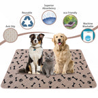 Nanbowang Dog Crate Pee Pads - Wahable Dog Rugs Non-Slip Puppy Pads For Small Dogs, Water Absorb Training Pads (2030 Beige)
