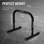 Pullup & Dip Fitness Parallettes, Medium Parallette Bars For Calisthenics & Gymnastics, Handstand Bars With Extra Wide Handle &