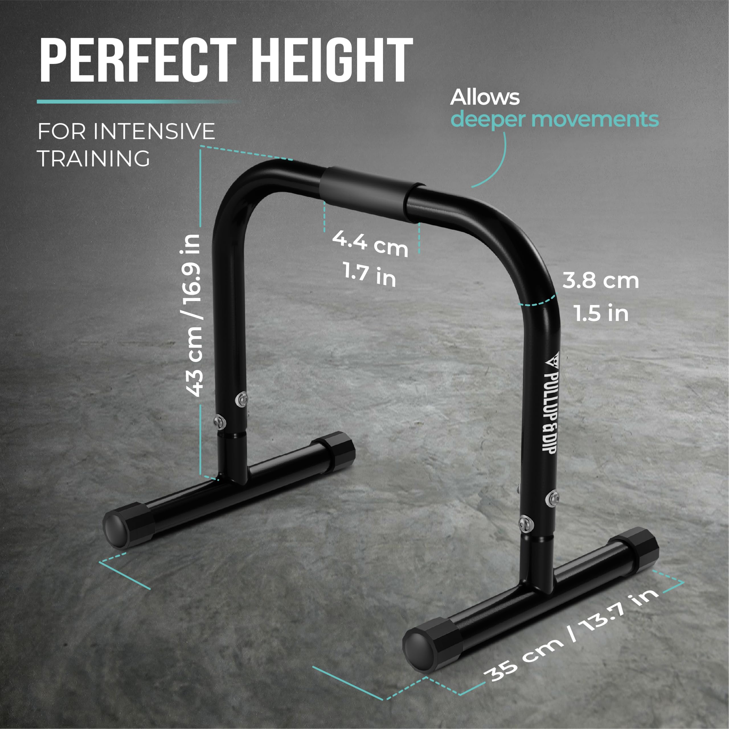 Pullup & Dip Fitness Parallettes, Medium Parallette Bars For Calisthenics & Gymnastics, Handstand Bars With Extra Wide Handle &