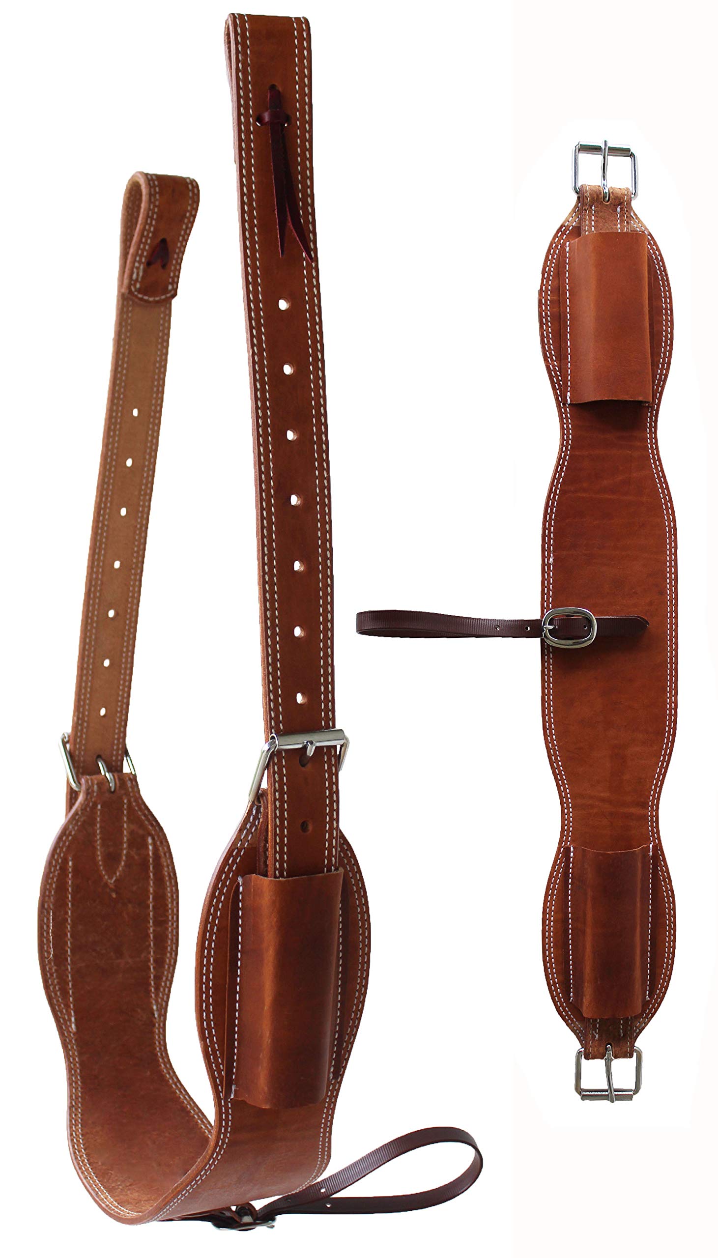 CHALLENGER Horse Amish HeavyDuty Working Tack Leather Roper Back Cinch Girth w/Billets 97RT04