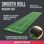 Puttout Pro Golf Putting Mat - Perfect Your Putting (7.87-Feet X 1.64-Feet) (Green)