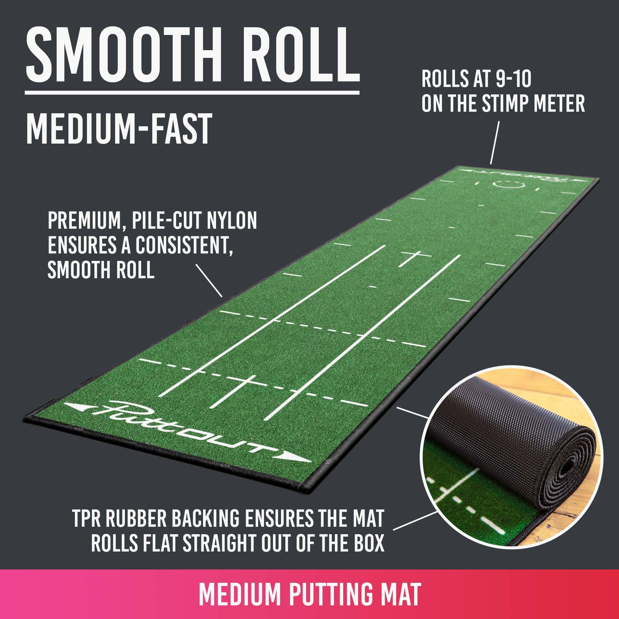 Puttout Pro Golf Putting Mat - Perfect Your Putting (7.87-Feet X 1.64-Feet) (Green)