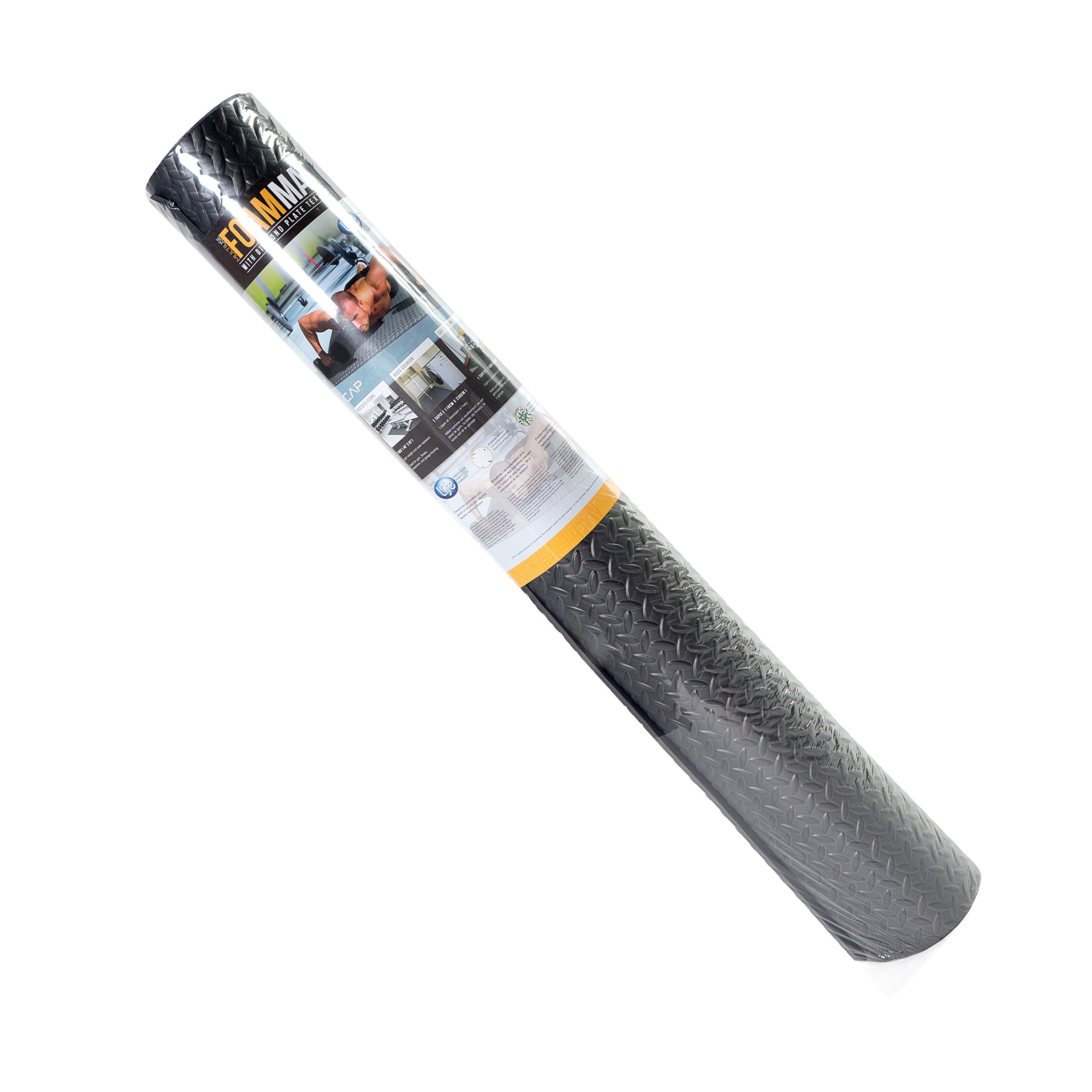 Cap Barbell Foam Mat, Black Diamond Plate Texture, 7Mm Thick (Mt-46937Ebk)