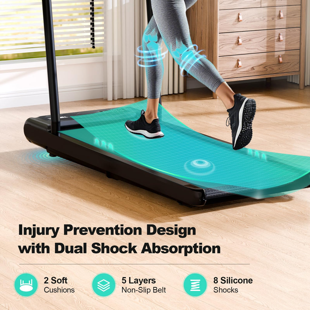 Walking Pad Treadmill, Walking Pad With Handle Bar, 2.5 Hp Under Desk Treadmills For Home Office, 3 In 1 Foldable Treadmills Sup