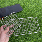 Rayeeley 2-Pack Stainless Steel Mesh Camping Grill, Bushcraft Grills Backpacker Barbecue Grills, Campfire Cooking Bbq Grate, Hig