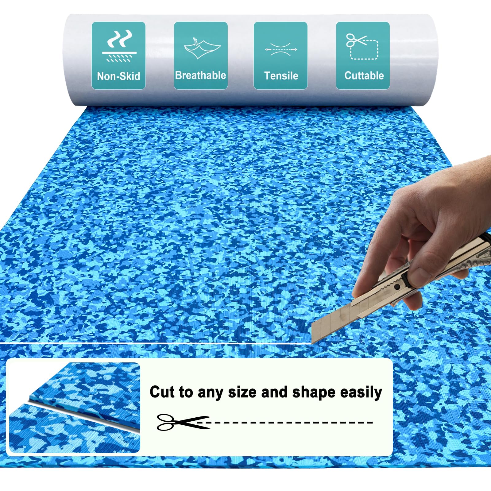 Eva Foam Boat Flooring Brushed Camo Boat Decking Self Adhesive Marine Carpet Non Slip Mat Fit For Fishing Boats Kayak Jon Boat P