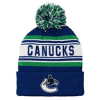 Nhl Kids Youth Official Primary Logo Sport Knit Cold Weather Cuffed Pom Beanie Hat (Us, Alpha, One Size, Vancouver Canucks)