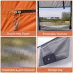 Outdoor Shower Tent Changing Room Privacy Portable Camping Shelters (Gray Orange)