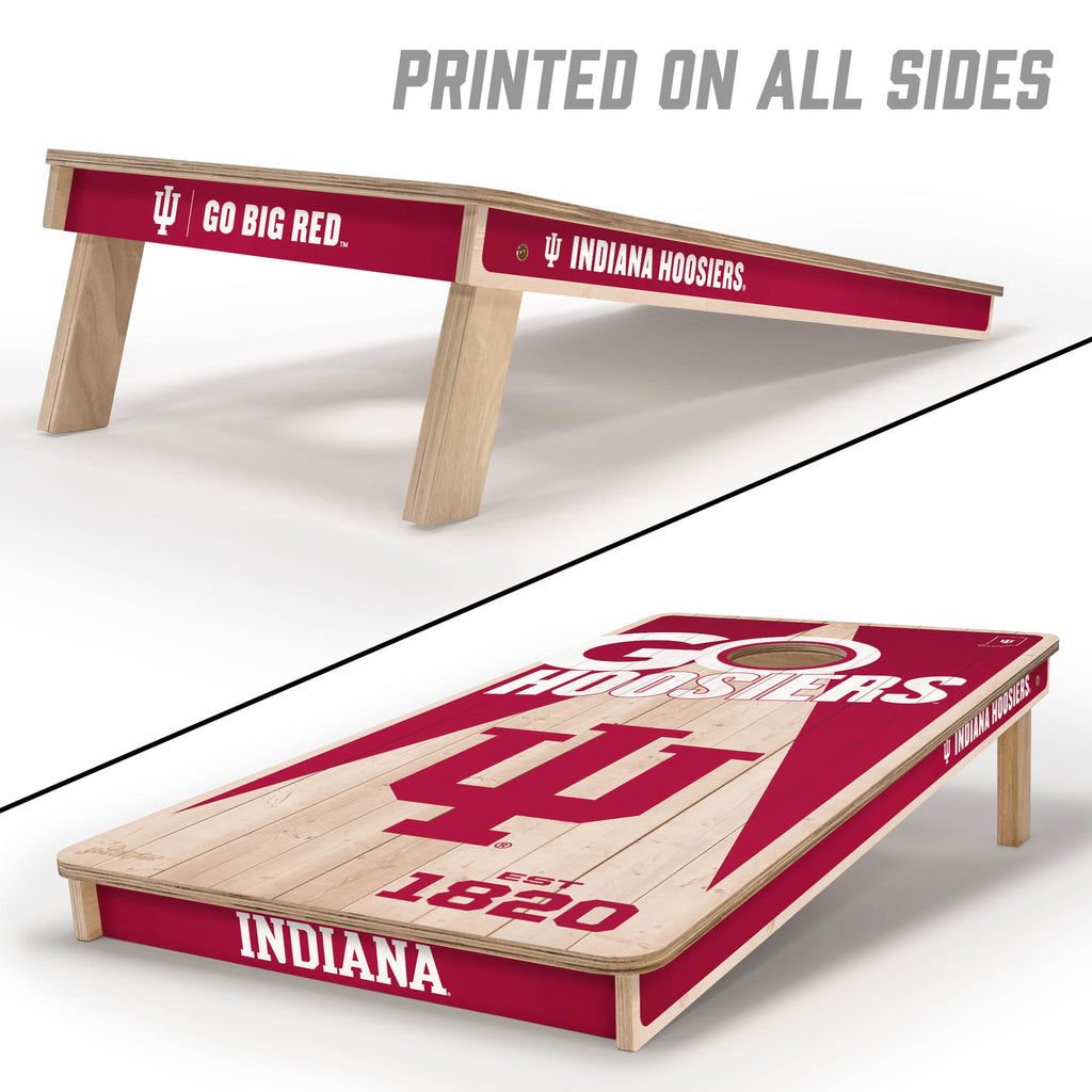 YouTheFan NCAA Indiana Hoosiers 2 x 4 Professional Wood Cornhole Game with Logo Bags