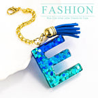 Letter Charm Accessories for Stanley Cup 1 PCS Cute Initial Keychain Handle Charm for Stanley Tumbler for Women Blue Letter E