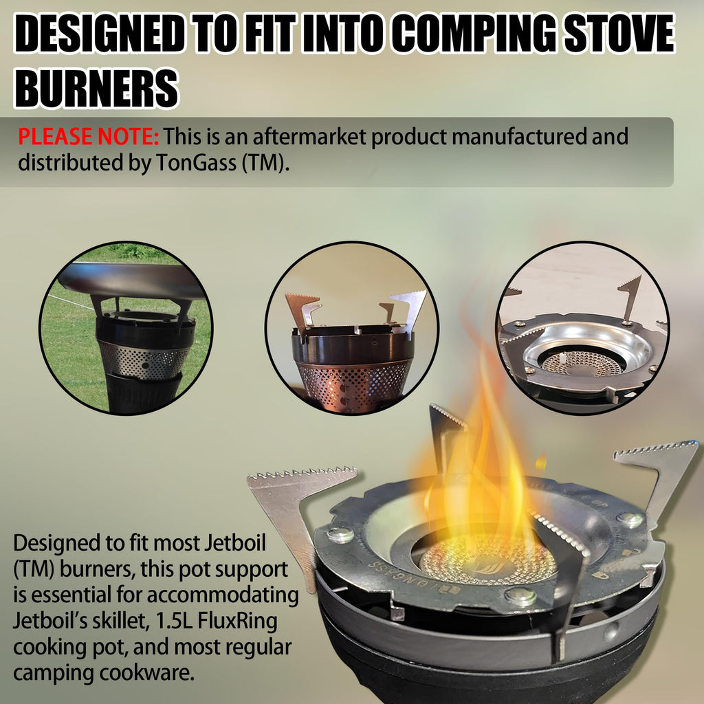 Pot Support For Camping Stoves - 3.5'' X 3.5'' X 1.25'' Stainless Steel Pot Support Attaches To Camping Stove Burners - Can Acco