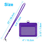 Wisdompro 2-Sided Pu Leather Id Badge Holder With 1 Id Window And 1 Card Slot And 1 Piece 23 Inch Adjustable Polyester Detachabl