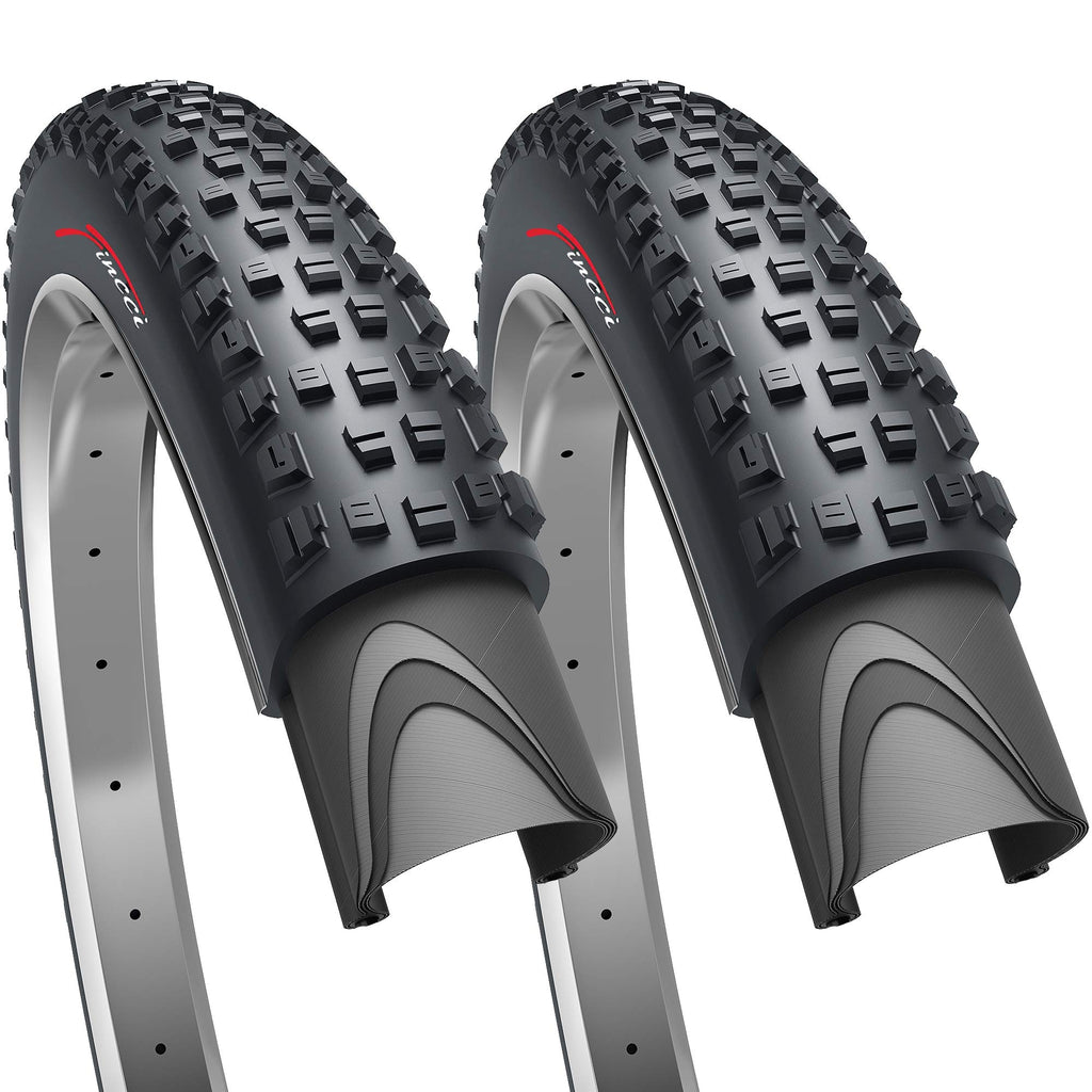 Fincci Pair 27.5 X 2.35 Inch 60-584 Foldable Tires For Road Mountain Mtb Mud Dirt Offroad Bike Bicycle (Pack Of 2)