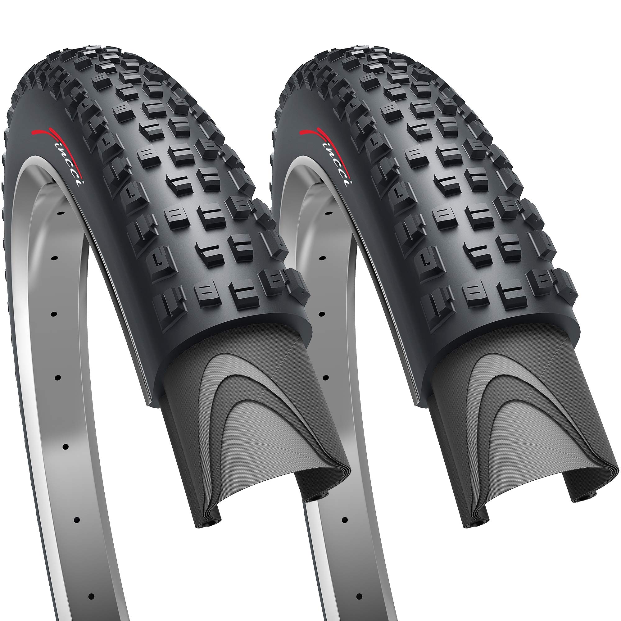 Fincci Pair 27.5 X 2.35 Inch 60-584 Foldable Tires For Road Mountain Mtb Mud Dirt Offroad Bike Bicycle (Pack Of 2)
