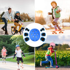 WayEee Kids Bike Helmet Set Skateboard Knee Pads, 7PCS Protective Gear Adjustable for Girls Boys 3-10 Age Elbow Pads Wrist Guard