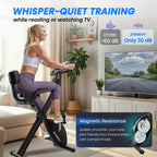 Foldable Exercise Bike, Stable & Sturdy Stationary Bike For Home, 3-In-1 Upright And Recumbent Workout Bike, Comfortable Seat &